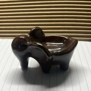 Vintage Elephant Ceramic Trinket Holder